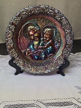 1973 Small Cowper Madonna - No Box Mother'S Day Plate-Carnival Glass by Fenton